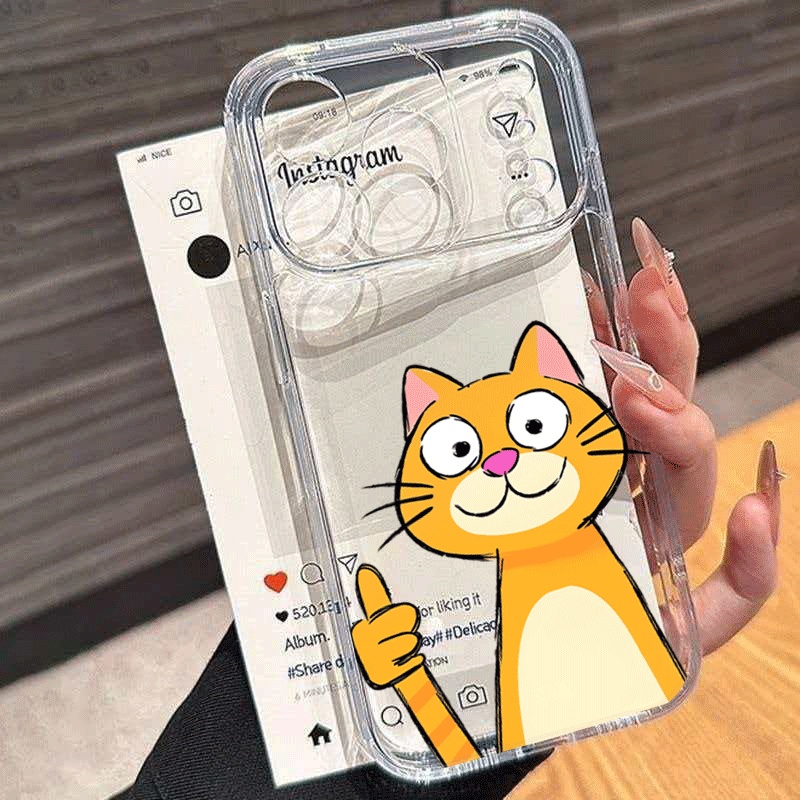 Xiaomi Redmi Note 14 - Casing Telepon Kucing Oranye Kartun Lucu